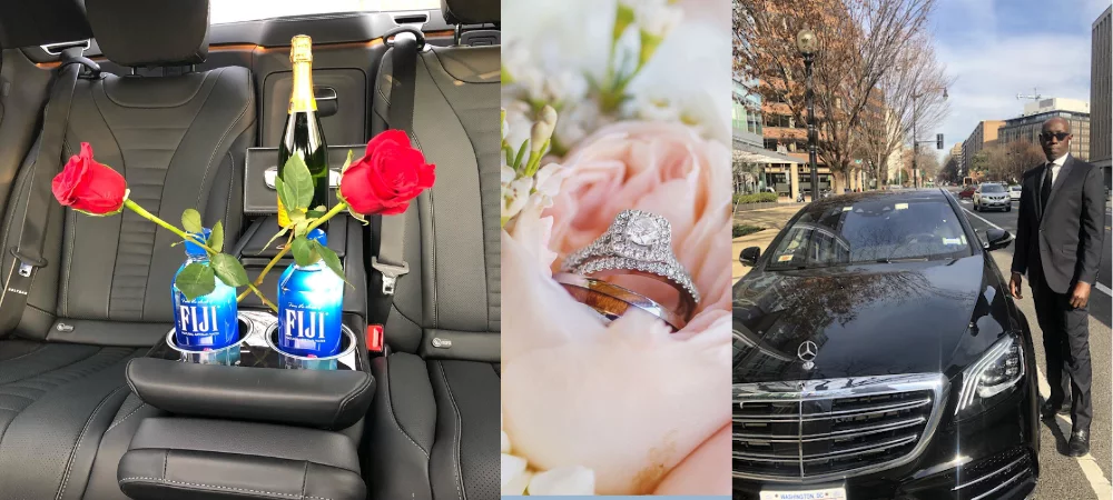 Wedding Limo with Flowers