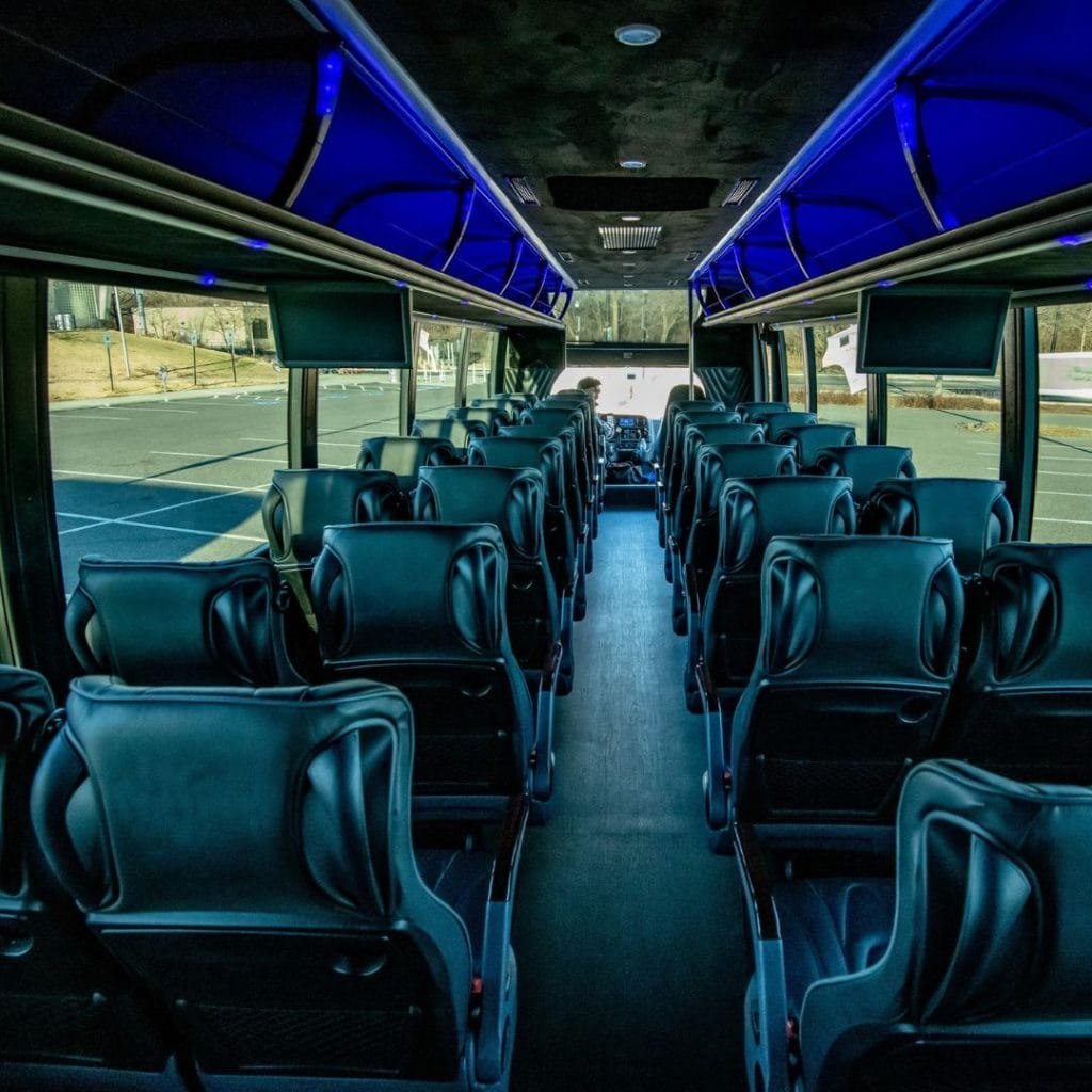 interior of mini coach bus